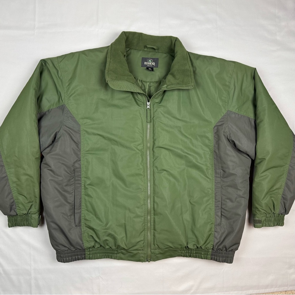 RedHead Mens Insulated Bomber Jacket 2XL Green/Grey Quilted Lining Full Zip